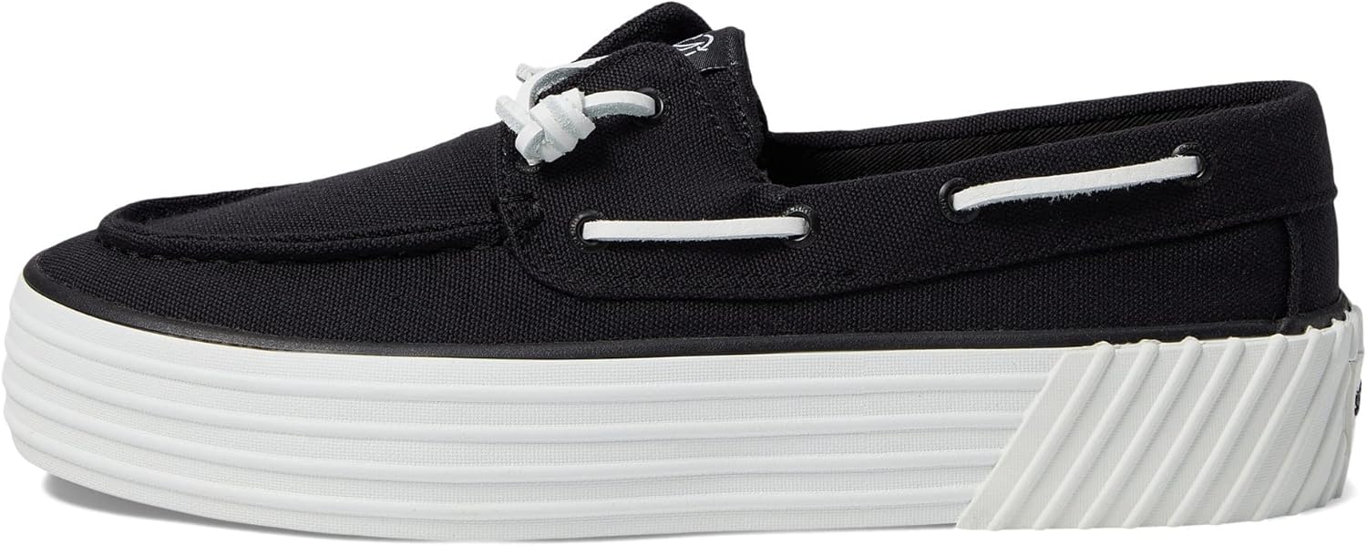 Sperry Women's Crest Boat Platform, Black, 7.5
