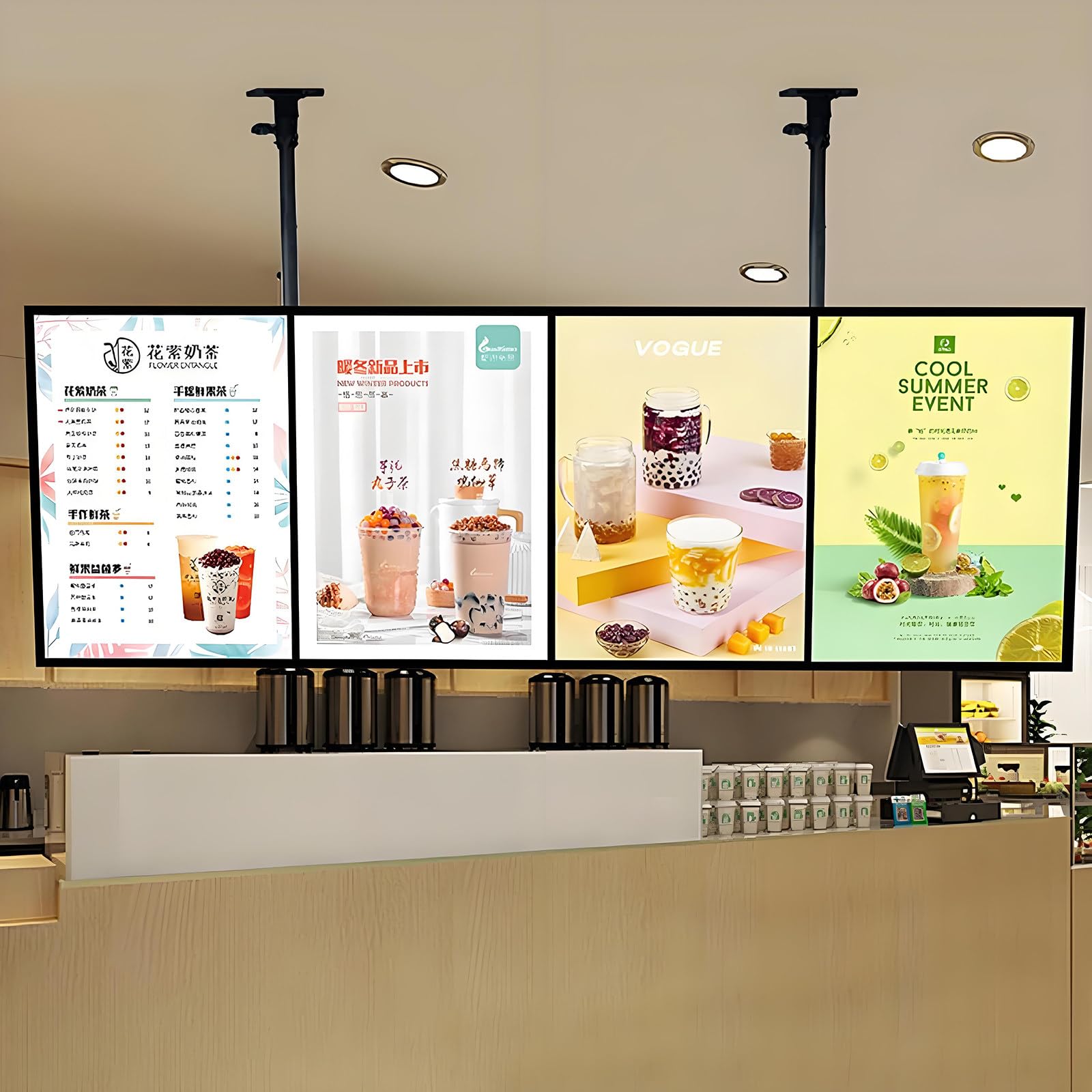 Ultracienka Rama Wyświetlacza świetlnego LED, Podświetlany Ekran Wyświetlacza Plakatu, Podświetlana Tablica Menu LED, Reklamowe Kasetony świetlne LED Do Restauracji Vertical-60 * 100cm