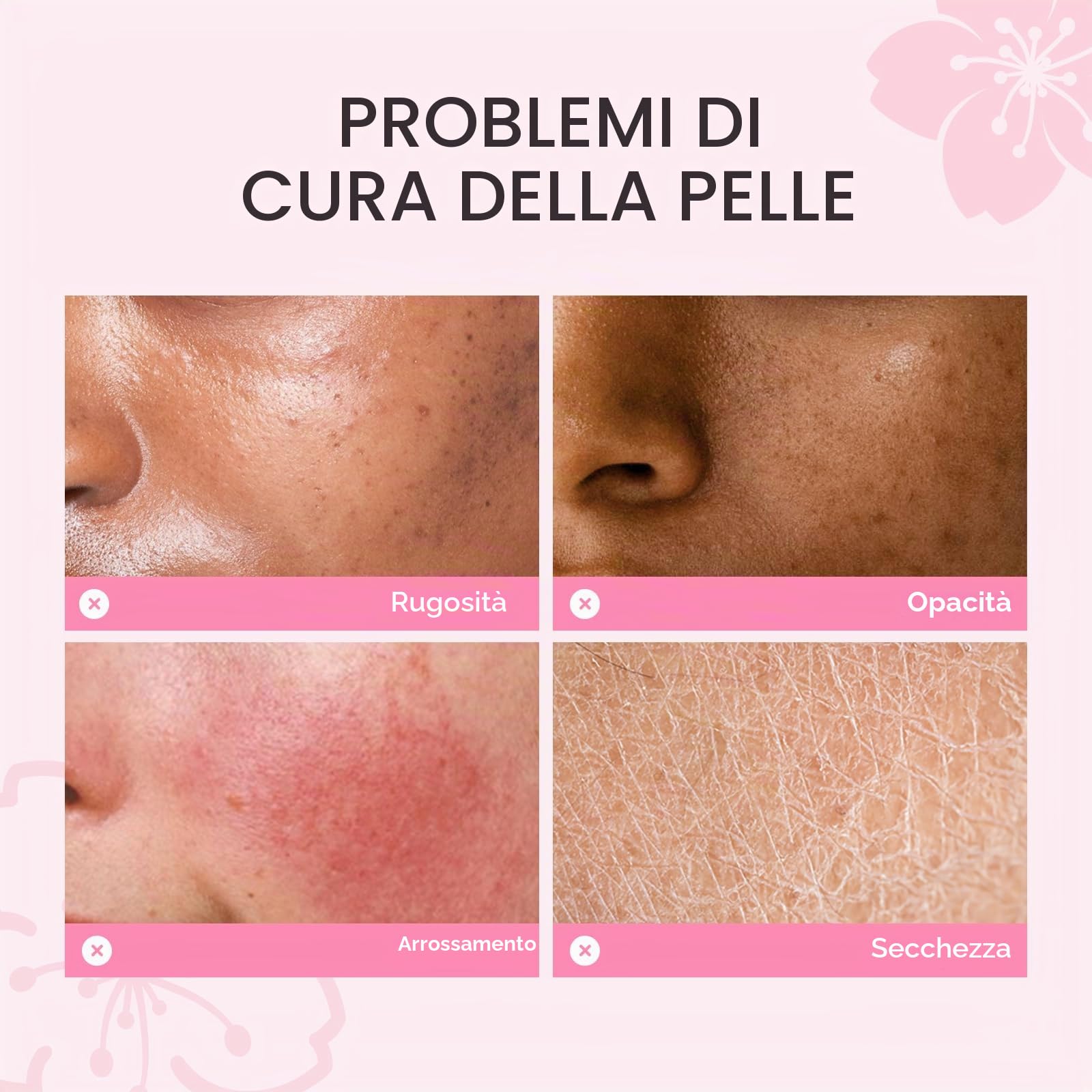 LAIKOU Sakura Skin Care Adolescente da Viaggio, 8 Pezzi Kit Pulizia Viso Ragazza, Kit Crema Viso Giorno e Notte, con Detergente Crema Contorno Occhi Siero Maschera Idratante e Maschera Collo (11pcs)
