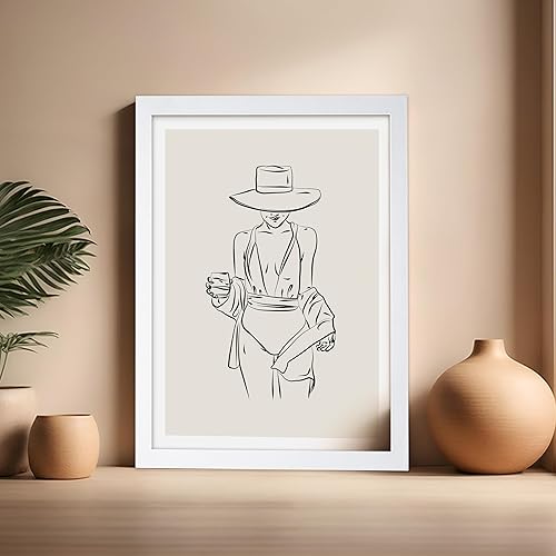 Miniatura 410 de Poster Master Póster de peonías – Estampado de flores retro – Ilustración floral – Ilustración en blanco y negro – Diseño de línea y abstracto –