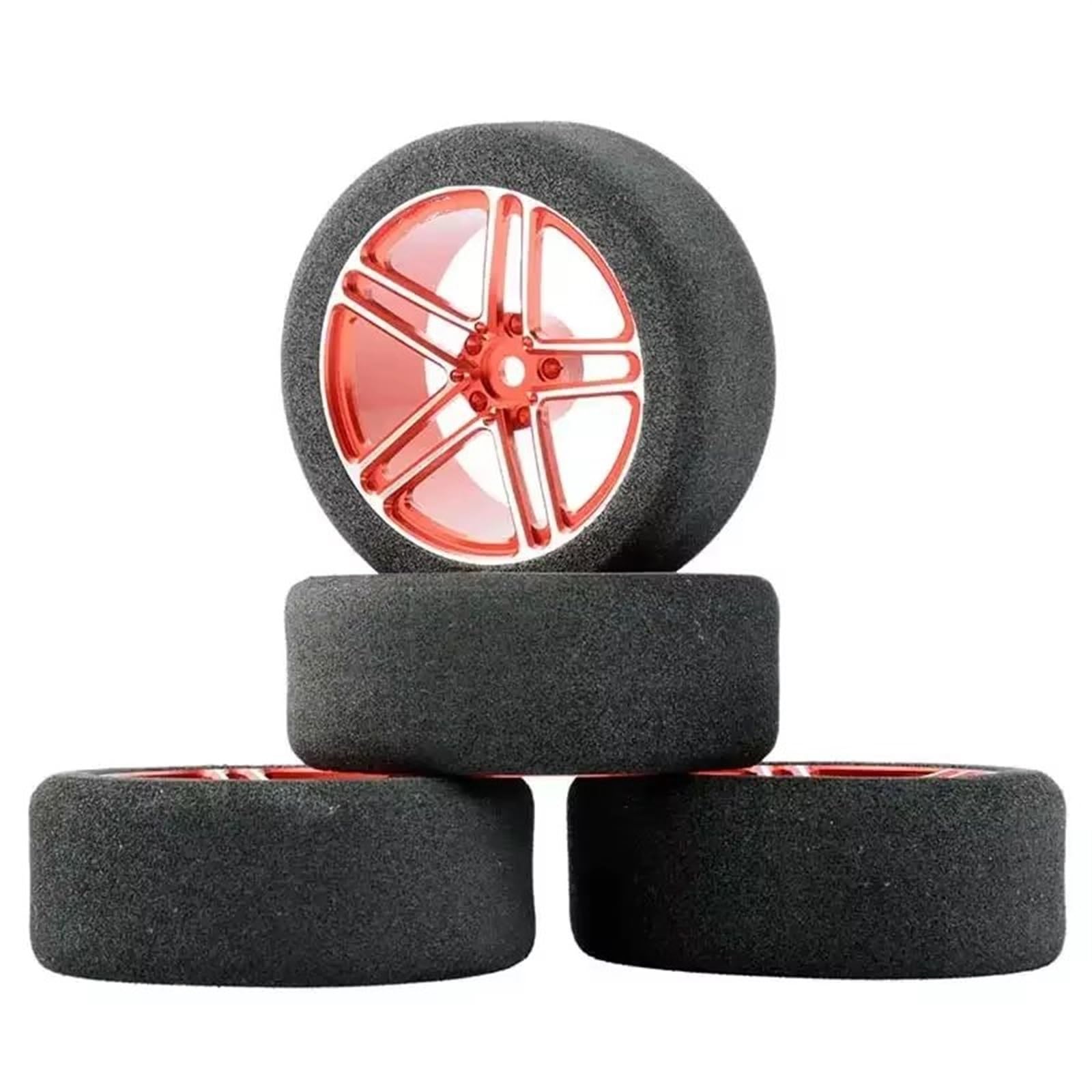 RC Pneus Jante Compatible avec HSP pour HPI pour Route pour Voiture De Course pour Modèle À L'échelle 1/10 Pneus Et Jantes en Éponge avec Décalage De 3 Mm Et Hexagone De 12 Mm