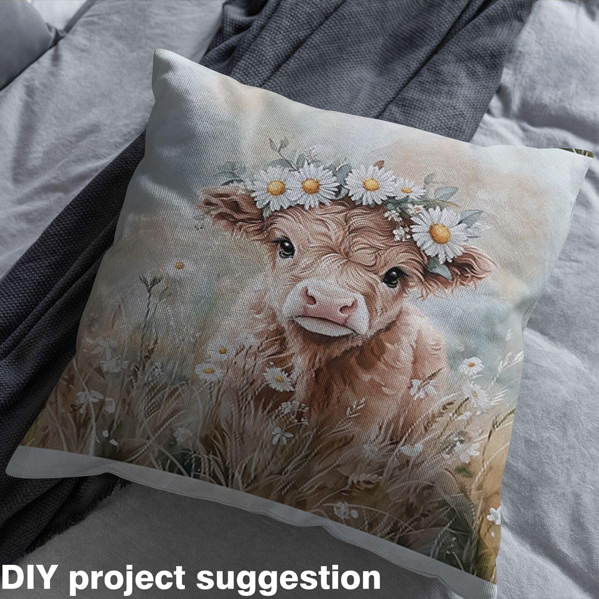 Homemissing Funny Cute Highland Cow Tessuto 920x150cm Highland Cattle Tessuti Per Cucire Crafting Animal Decorazione All ' Aperto Impermeabile Per Progetti Fai Da Te A Casa