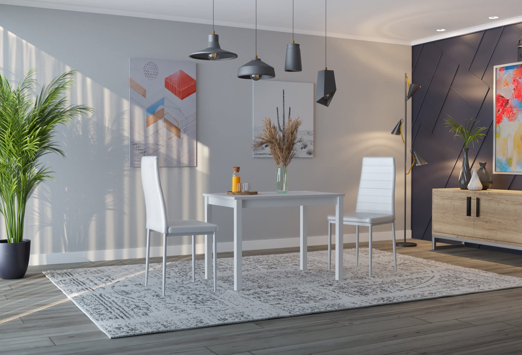 ASTIMESA Fissa tavolo da cucina, metallo, grigio, 100 x 60 cm