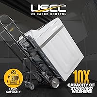 Vista 8 de US Cargo Control Carretilla de electrodomésticos resistente con escalador de escaleras y ruedas de retroceso, capacidad de 1,200 libras, camión