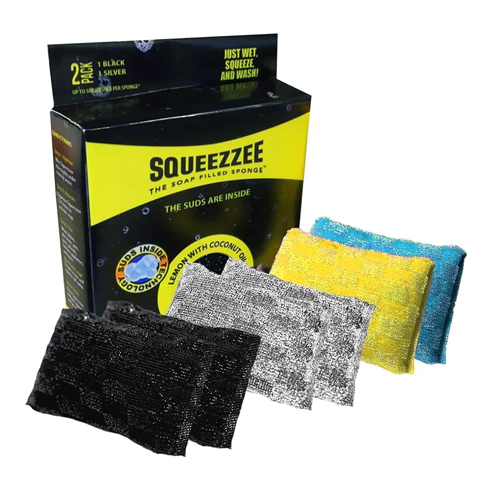 spongespongeさま専用　バランスおじさん Amazon.com: Squeezzee Soap Filled Scrubber Sponges - Non