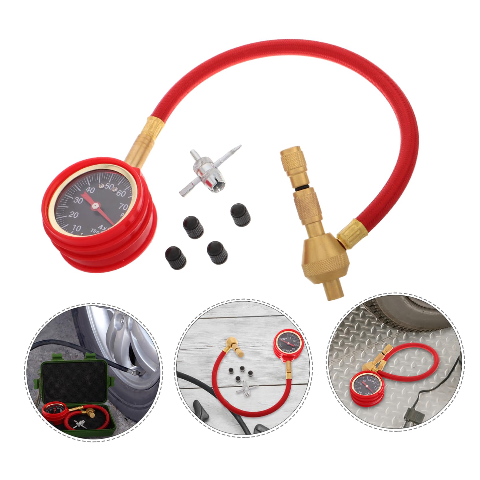 Healifty Manomètre de Pression pour Pneus Voiture Instrument de Mesure Précis Lecteur de Pression des Pneus