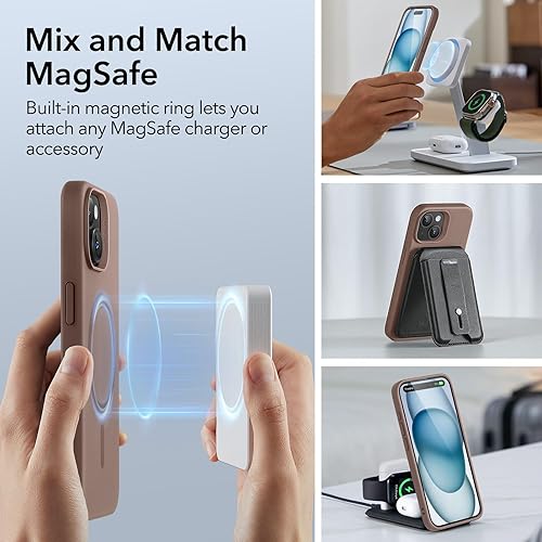 Vista 630 de ESR Funda para iPhone 15 Pro Max, compatible con MagSafe, de grado militar, negro transparente