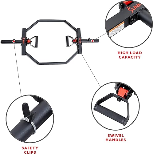 Miniatura 3 de Sunny Health & Fitness Strength Training Olympic Hex Bar Barbell for Deadlifts and Shrugs