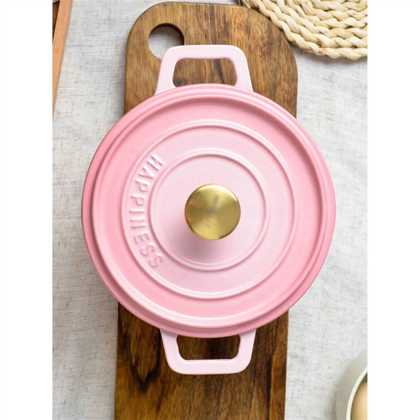Cacerola poco profunda con tapa, cacerola de hierro fundido, cazuelas, olla esmaltada, olla for cocinar estofado, olla de hierro fundido de gran capacidad de 3,2 l for el hogar, olla for sopa