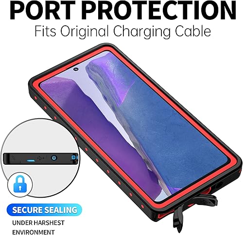 Miniatura 8 de BEASTEK Funda impermeable para Samsung Galaxy Note20 5G, serie NRE, a prueba de golpes, con protector de pantalla integrado, cubierta protectora de