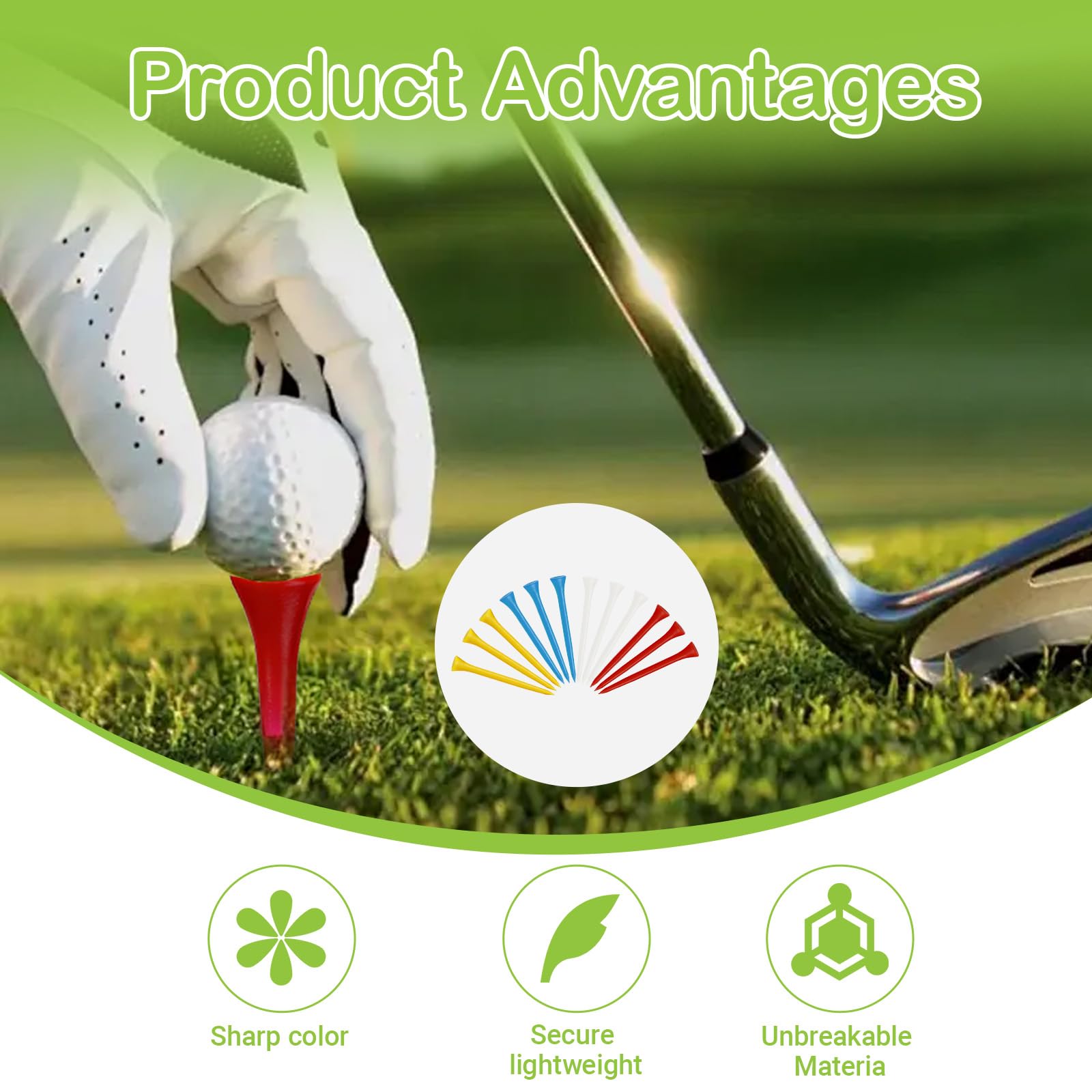 Jetstream 12 Piezas Colorido Tee de Golf Plástico 83mm, Tees de Golf Plástico Interior 83mm, compatible con Campos de Práctica de Golf, Competiciones Oficiales y Entrenamiento al Aire Libre