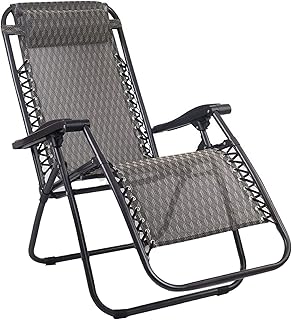Gardeon Zero Gravity Portable Reclining Lounge Foldable Outdoor Camping Beach Chair Grey
