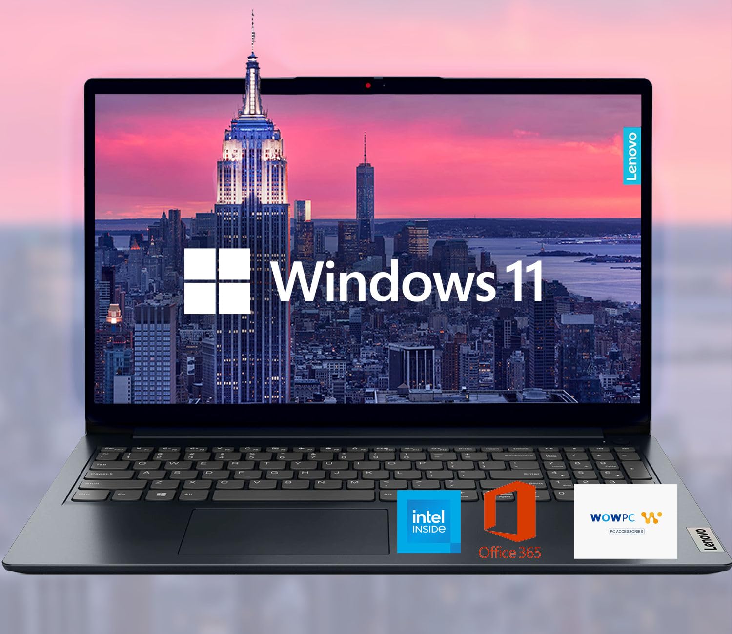 IdeaPad 15.6" HD Anti-Glare w/ 1 Year Microsoft 365, 20GB RAM, 1.1TB SSD, Windows 11 Home, WiFi 6, HDMI, USB-C, Intel Processor, SD Card Reader, Up to 9.5 Hours Battery Life, w/WOWPC USB