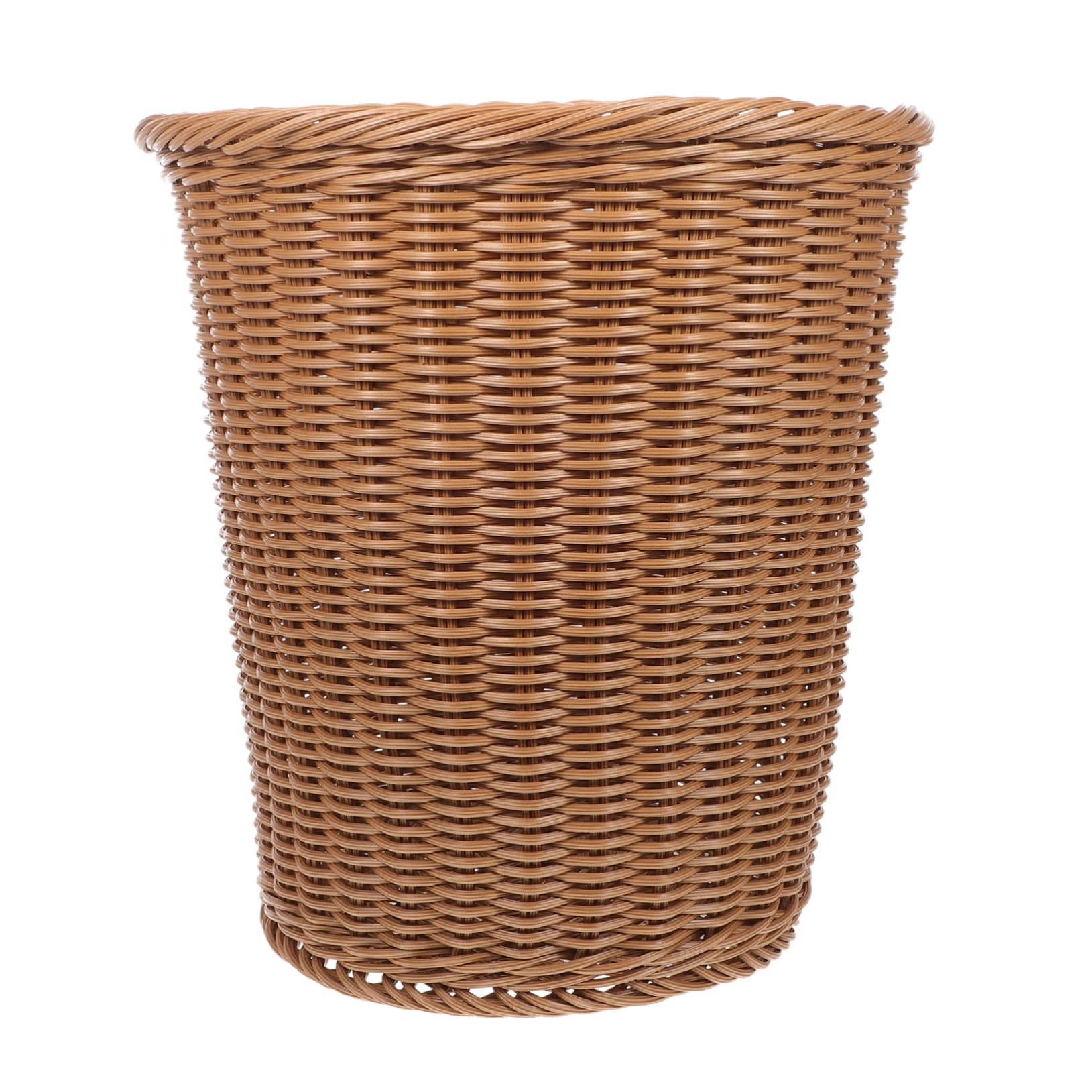 IMIKEYA Cestino per Rifiuti da Ufficio in Plastica Resistente Effetto Rattan, Design Raffinato senza Coperchio, Protezione Ambientale e Superficie Liscia