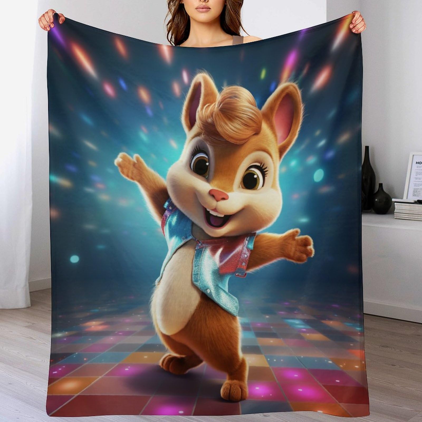 Manta de ardilla para sofa calida ideal para tardes de pelicula en el salon