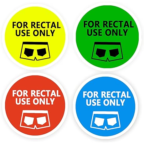 Top Label Stickers for Rectal Use