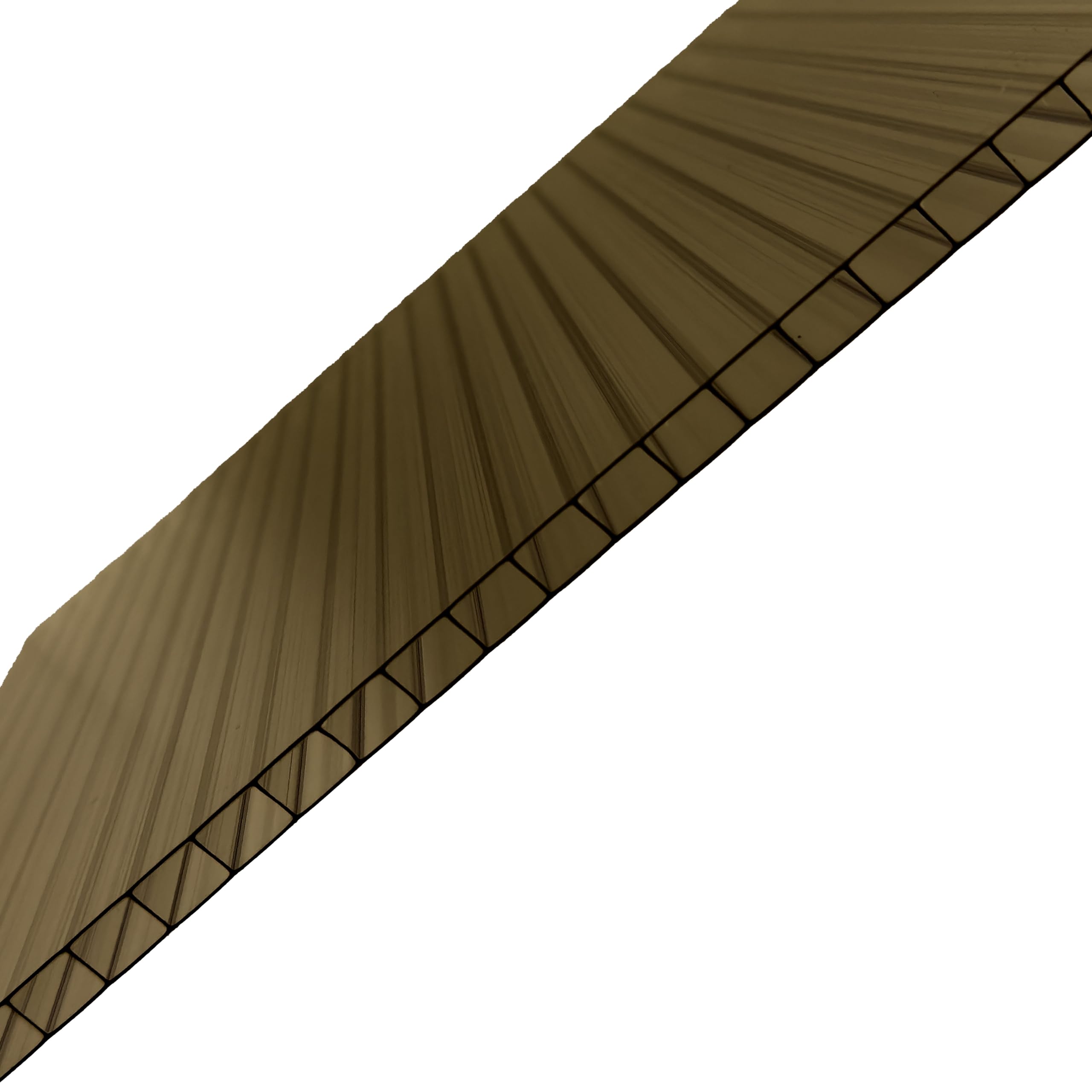 Britshield Bronze 25mm Multiwall Polycarbonate Roofing Panel, UV-Protected Hollow Sheet 1500x1800mm (Custom Cut to Size Available)