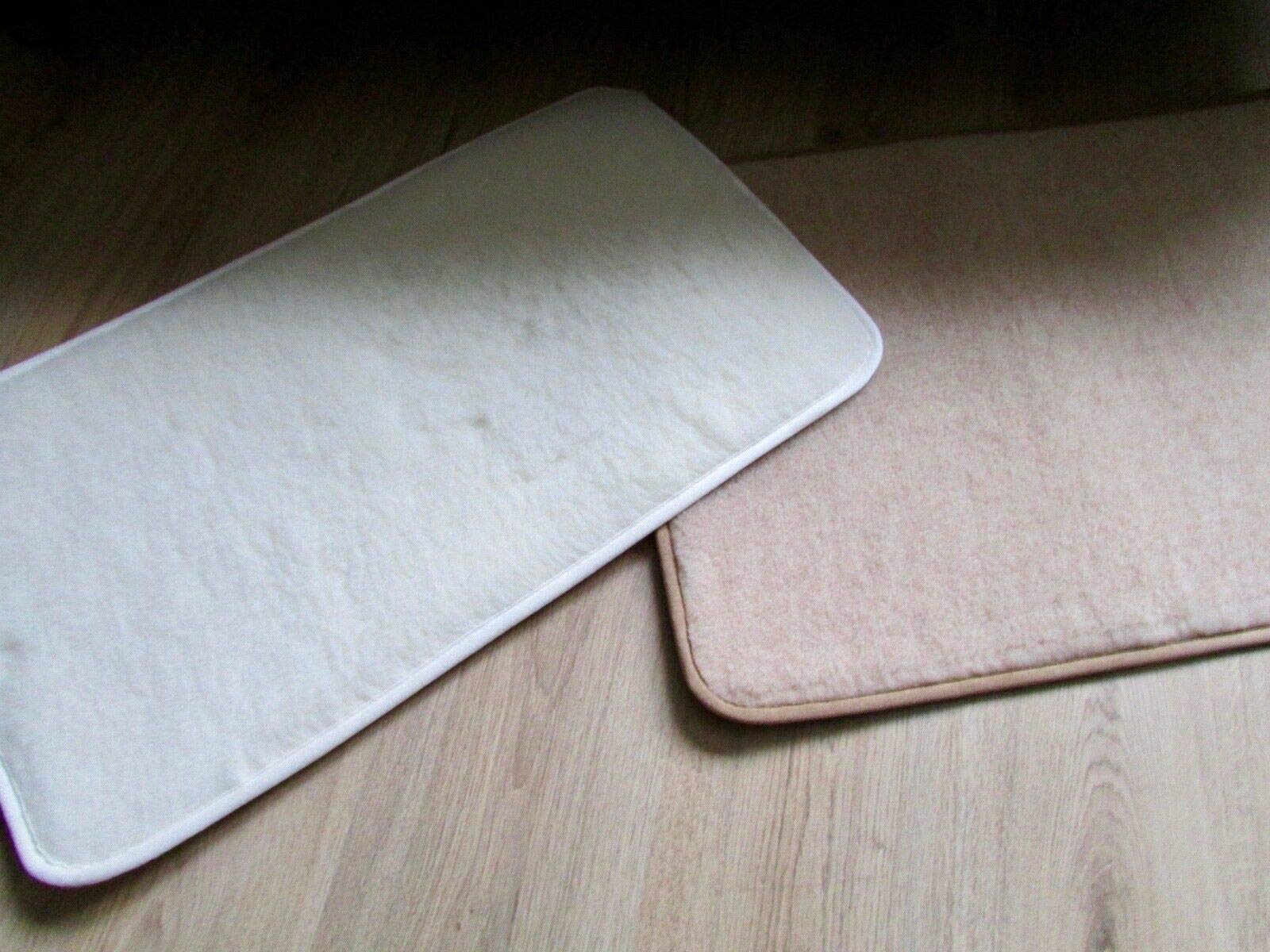 Tapis de sport antidérapant, tapis de yoga, tapis de gymnastique, tapis de sol, tapis de lit 100 % laine (blanc, 50 x 180 cm)