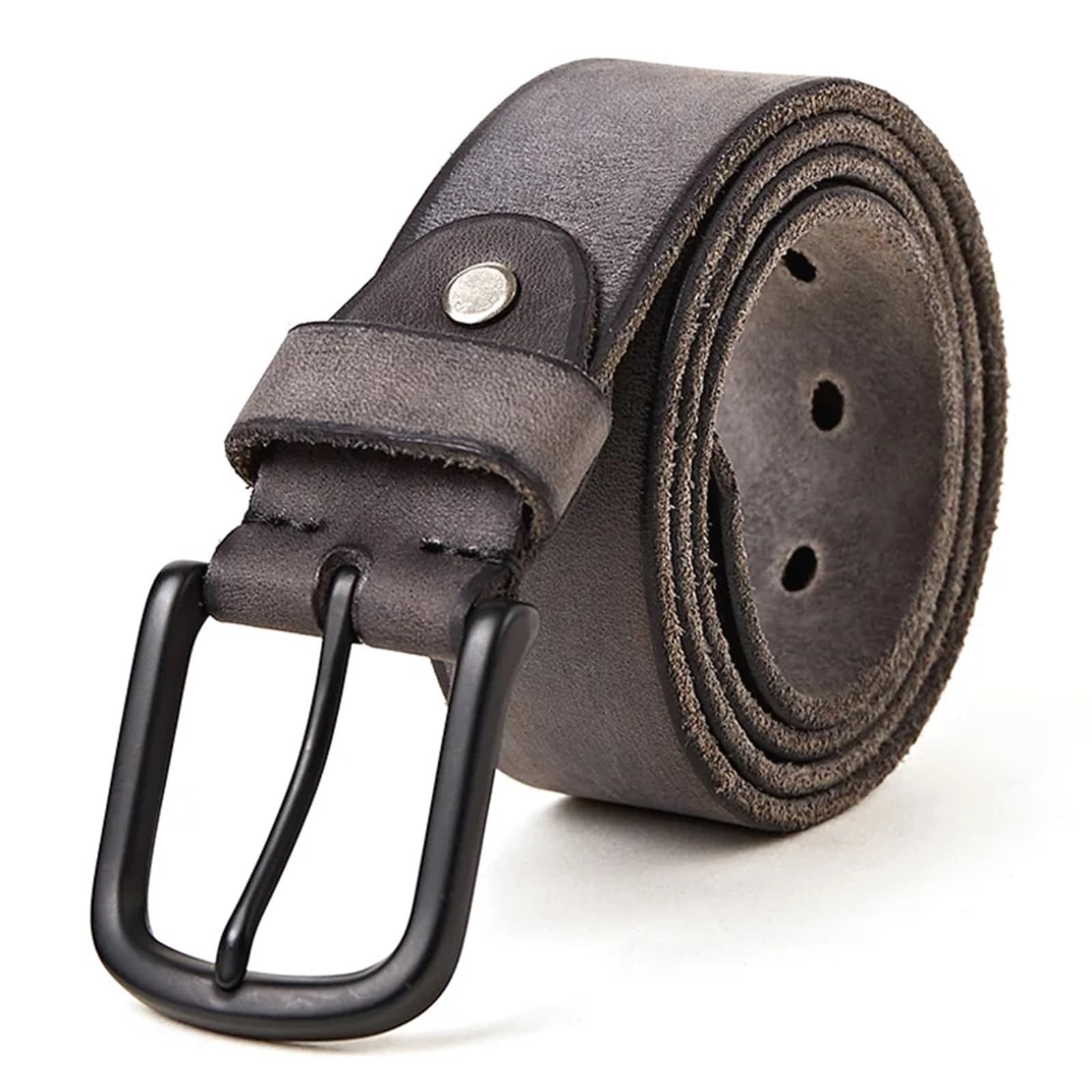 Boucle de ceinture vintage en peau de vache marron homme cadeau idéal 120 cm