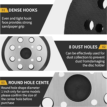 2 Pack 5 8 Hole Hook & Loop Replacement Sander Pads Compatible with Ryobi Random Orbital Sander PCL406 RS240 RS280 RS281VS RS290 P410, Replacement Metal Backing Pad Parts # 030157001018
