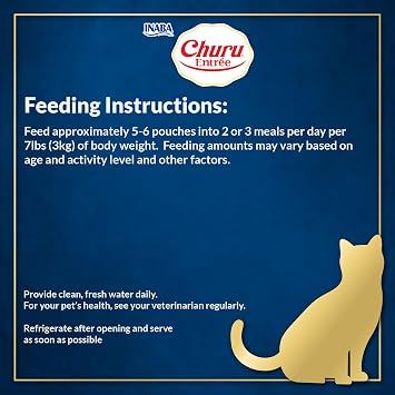 INABA Churu Entree Bisque for Cats, High Protein & Moisture, Prebiotic Wet Cat Food, 1.76oz. per Serving, 48 Pouches, Chicken with Tuna Recipe