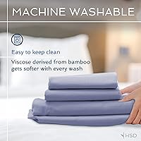 Vista 6 de Hotel Sheets Direct 3 Piece Bed Sheet Set Twin Size, 100% Viscose Derived from Bamboo Sheets Set with 1 Pillowcase, Cooling & Breathable Luxury 15