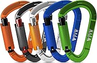 Vista 16 de FVW Mosquetones de bloqueo automático para escalada en roca, mosquetones profesionales de 25KN (5620 lbs) resistentes para rapel, columpio, rescate