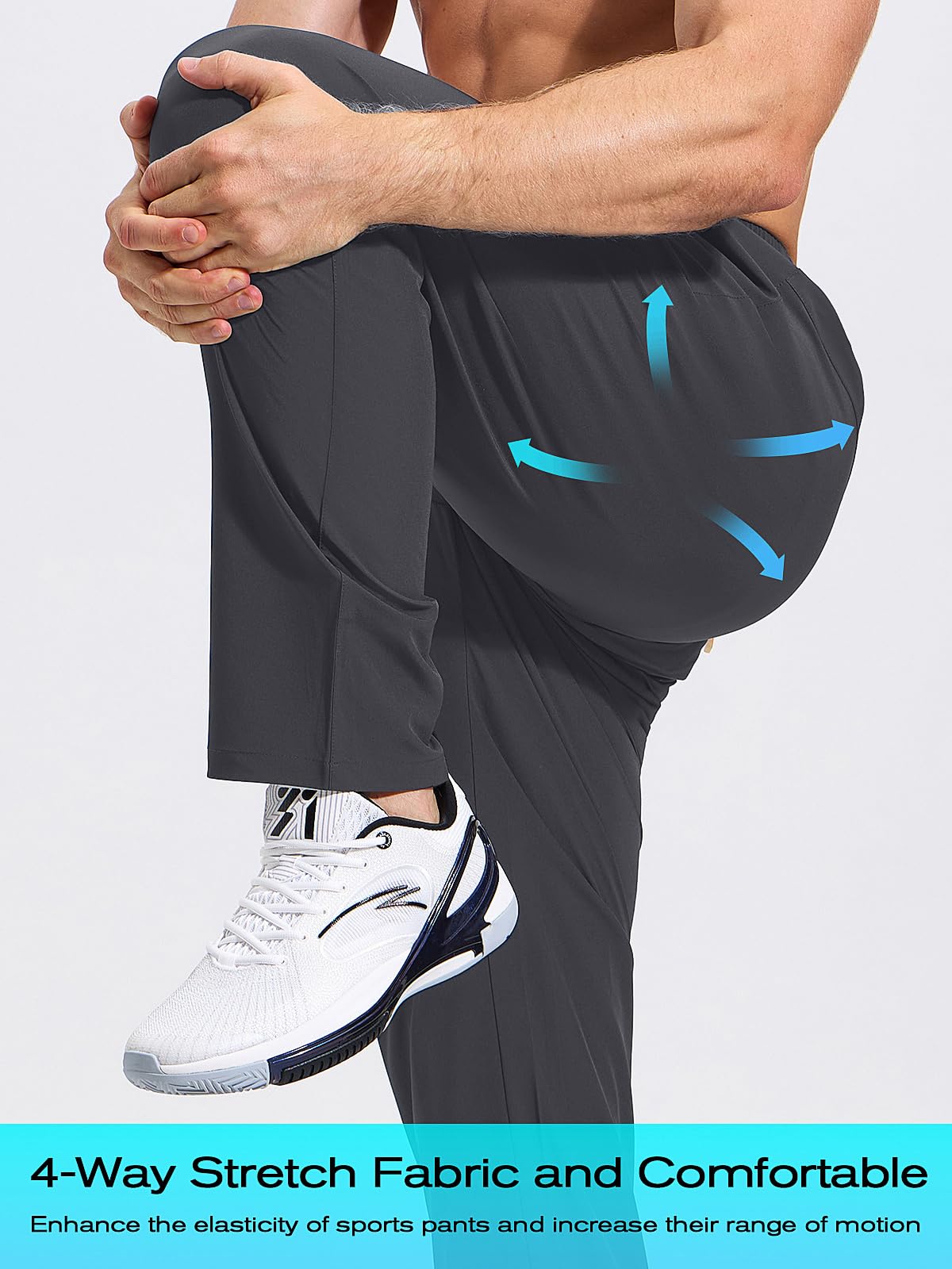 Cimic Pantalones Deportivos para Hombre Pantalón Cintura elástica Cordón Bolsillos con Cremallera