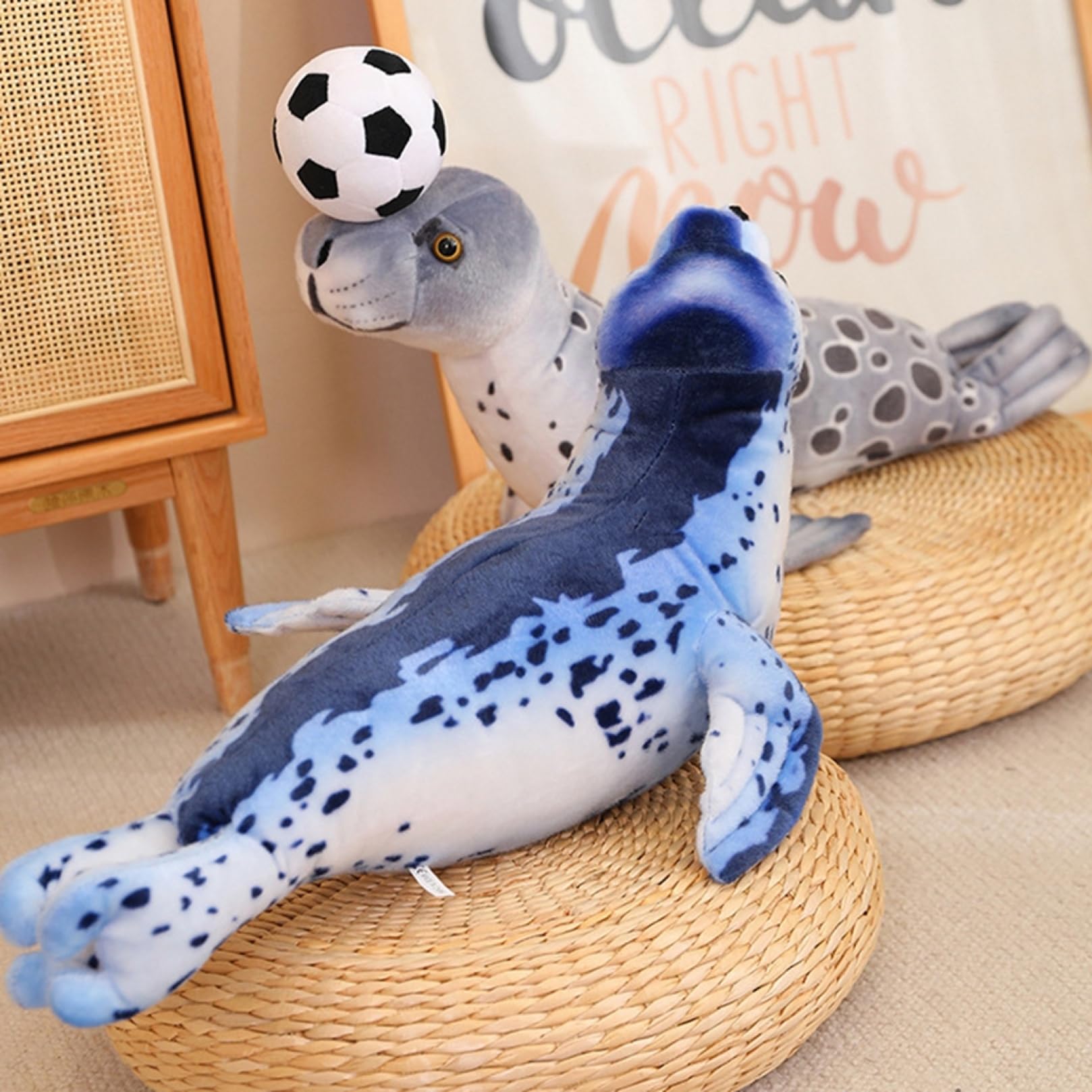 Amazon.co.jp: ブルーアザラシ ぬいぐるみ リアル 海洋動物 添い寝枕