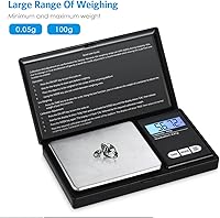 Vista 2 de AMIR Báscula científica digital, báscula de bolsillo de 3.53 oz, 0.01 onzas, báscula de instrumentos de laboratorio con 7 unidades, pantalla LCD