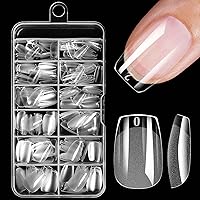 Vista 11 de 240 puntas de uñas de gel extra cortas, uñas postizas de almendra, uñas postizas transparentes, uñas cortas XS de almendra, puntas de uñas