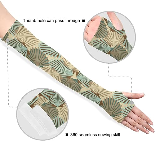 Miniatura 10 de Mangas de jardinería con protección solar de granja, mangas refrescantes para los brazos para mujeres y hombres con agujero para el pulgar, patrón