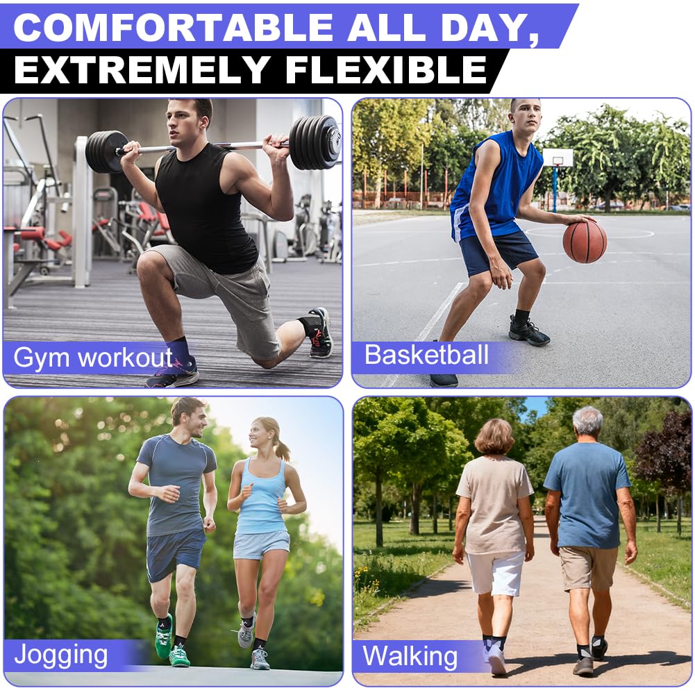 Beugo Tobillera para Esguince, Tobillera Deportiva, Lateral Tobilleras Esguince Ajustable, Diseño en Y, Ankle Support Protector de Tobillo Par Unisex para Deporte Correr Fútbol, Tamaño único — view 7