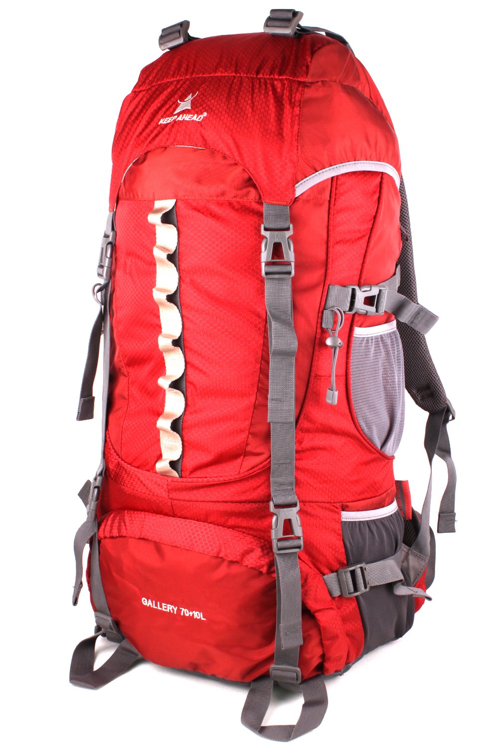 Belvie 3548 Hiking Backpack Outdoor Backpack 70l (red, 70+10 liters)