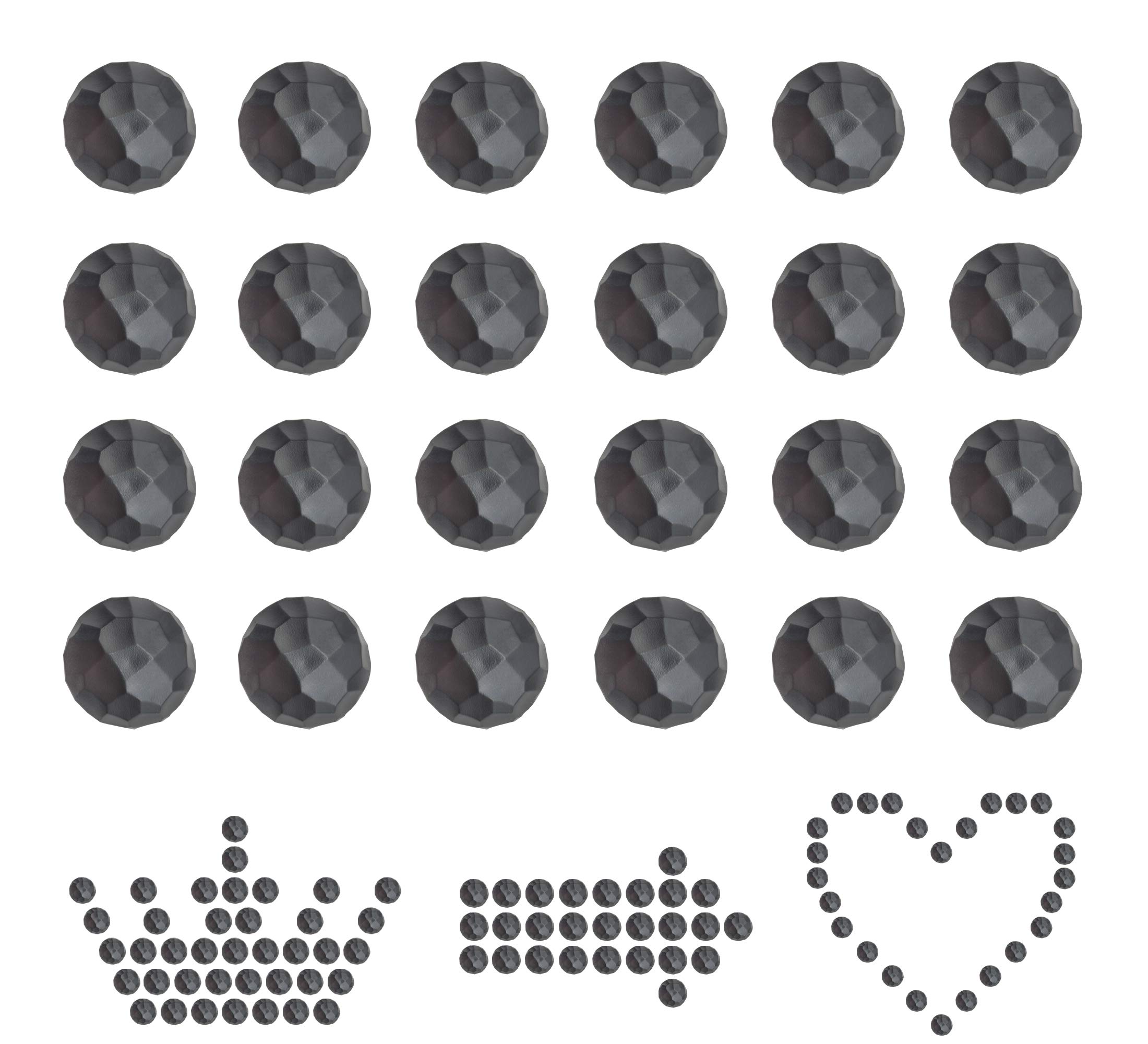 24 of Magnetic Round Clavos, Decorative Garage Door Accent, Magnetic Decor Carriage House Hardware Kit - Black, 1.25 Inch