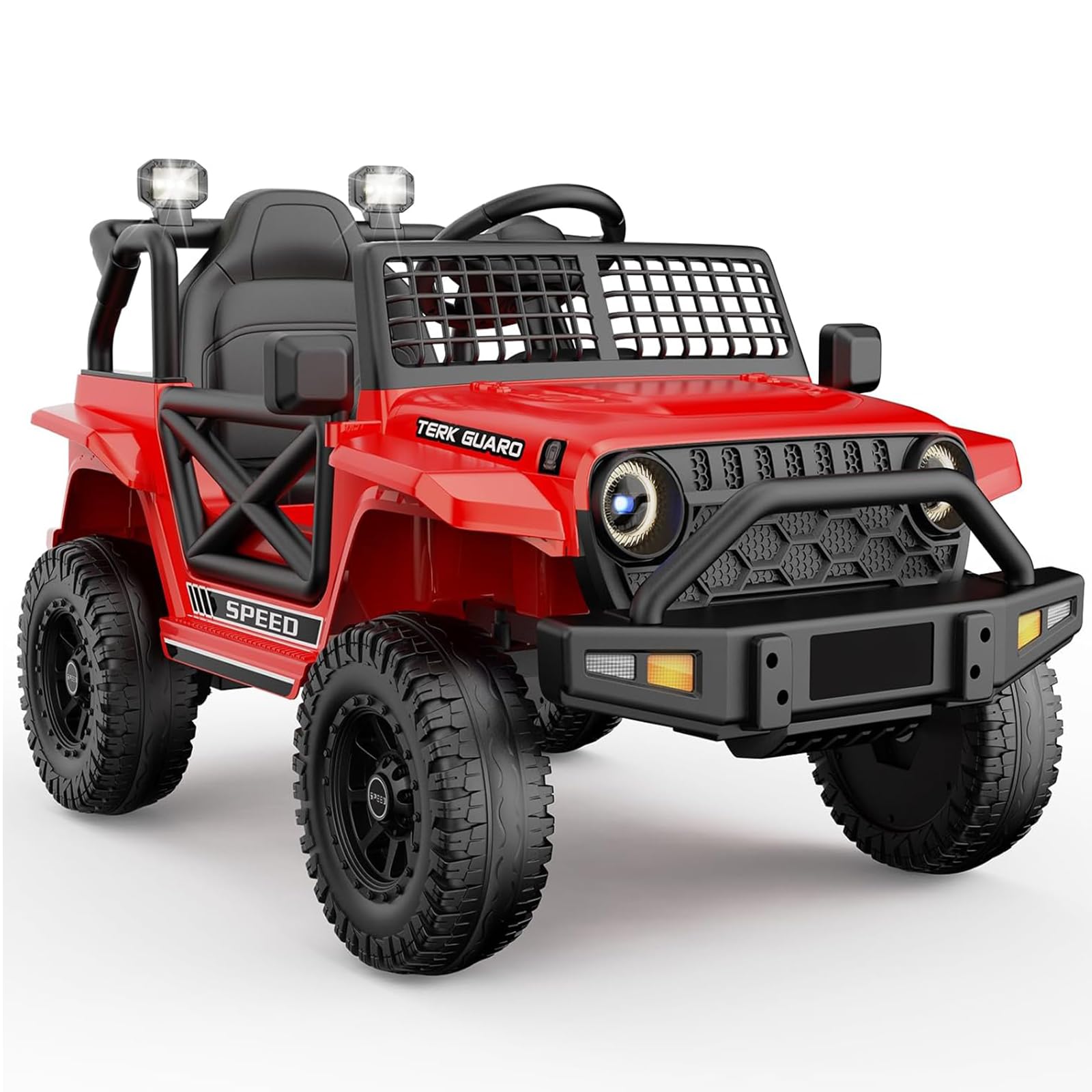 12V 7AH Ride On Car Toys for Kids Ages 4-8,Electric Cars for Kids,Jeep Power Wheels with Remote Control for Girls Boys Christmas & Birthday Gift,Red