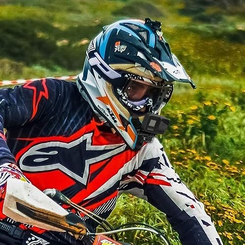 Miniatura 7 de Correa de montaje para barbilla para casco de motocicleta compatible con GoPro Hero 10 negro, Hero 98765 negro, AKASOCamparkDJI Action Camera, con