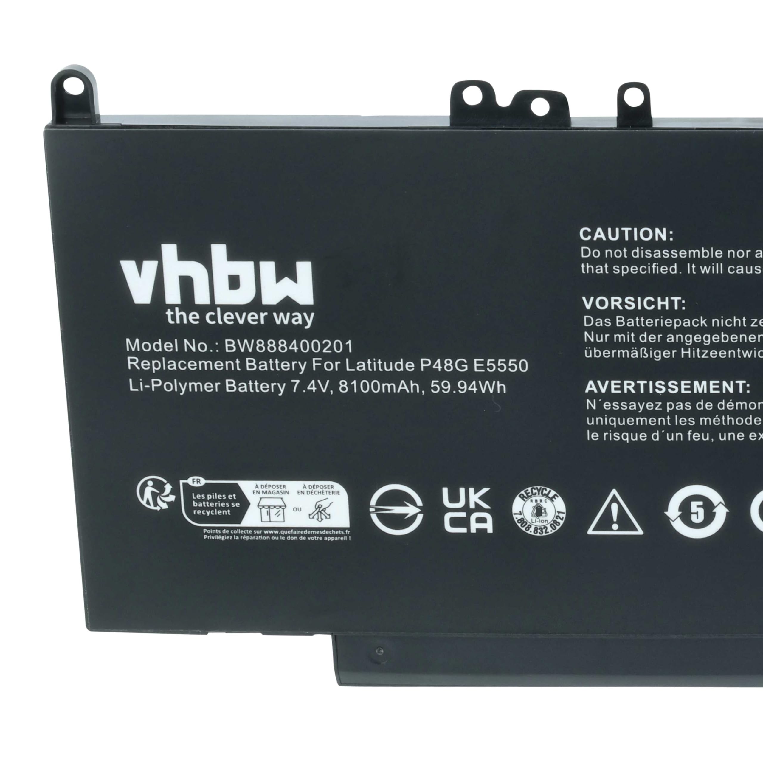 vhbw Batería reemplaza DELL HK60W