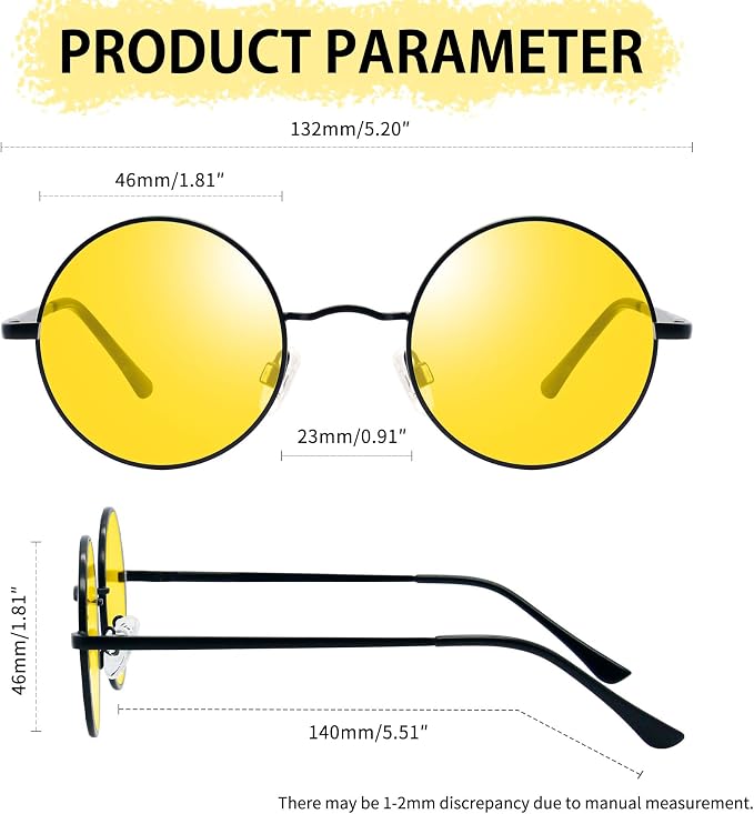 Gafas de sol Joopin redondas retro unisex miniatura 3