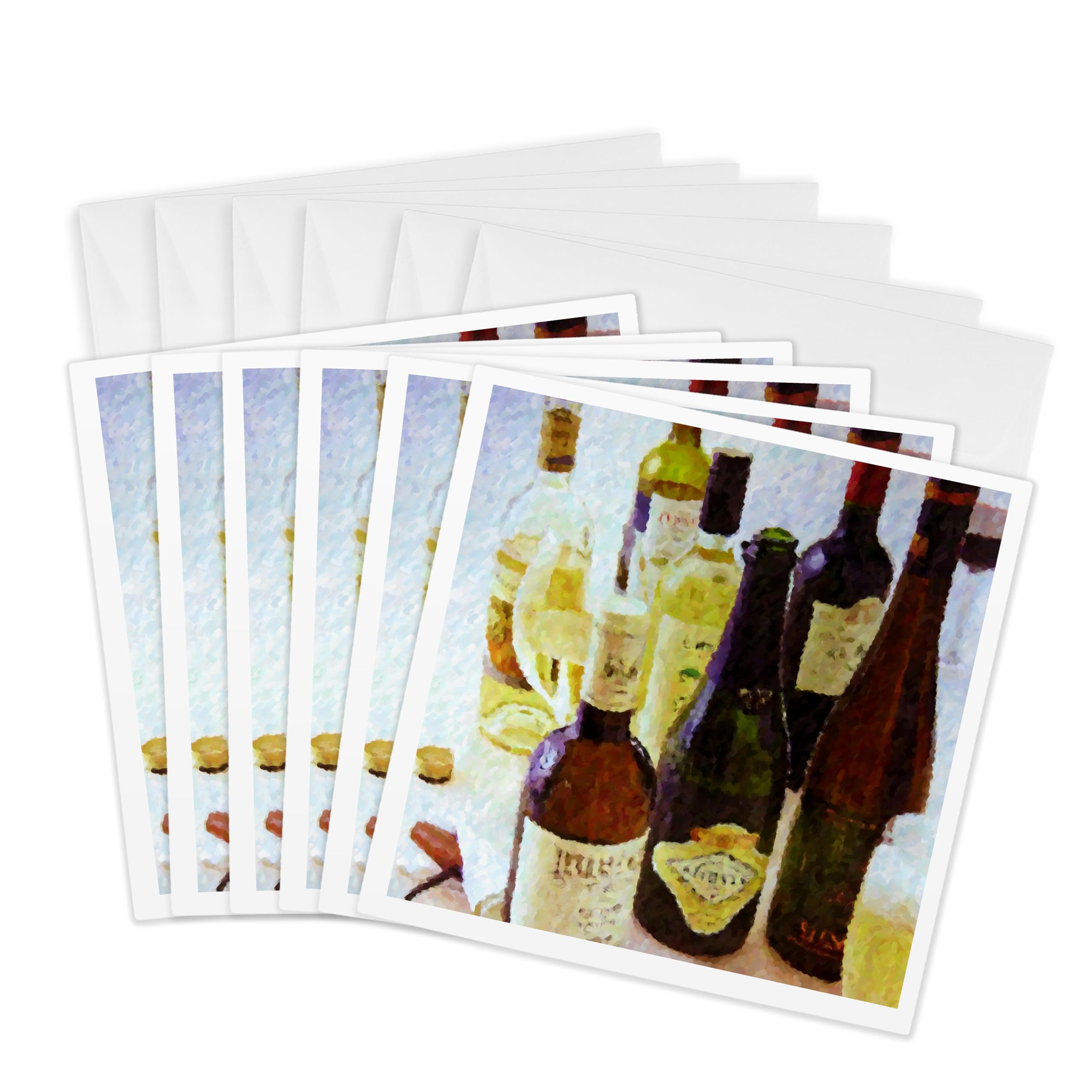3Drose Wine Abstract - Greeting Cards, 6 by 6-inches, Set of 6 (gc_20286_1)
