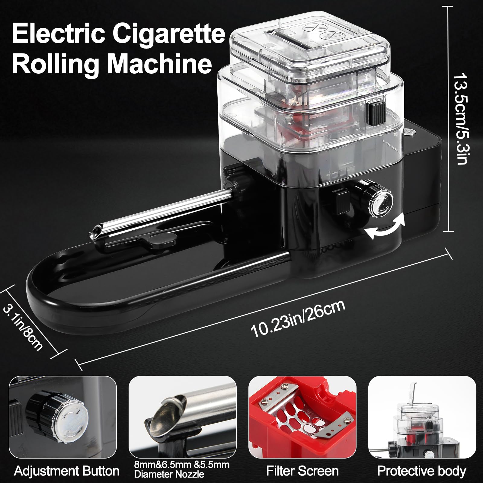 electric slim cigarette rolling machine Amazon.com: Automatic Rolling Machine Electric Cigarette Injector Machine  for Tubes King/Regular/Slim 100s Cigarette and Pre Roll Cones Cigarette  Injector Roller Machine (Black) : Health & Household