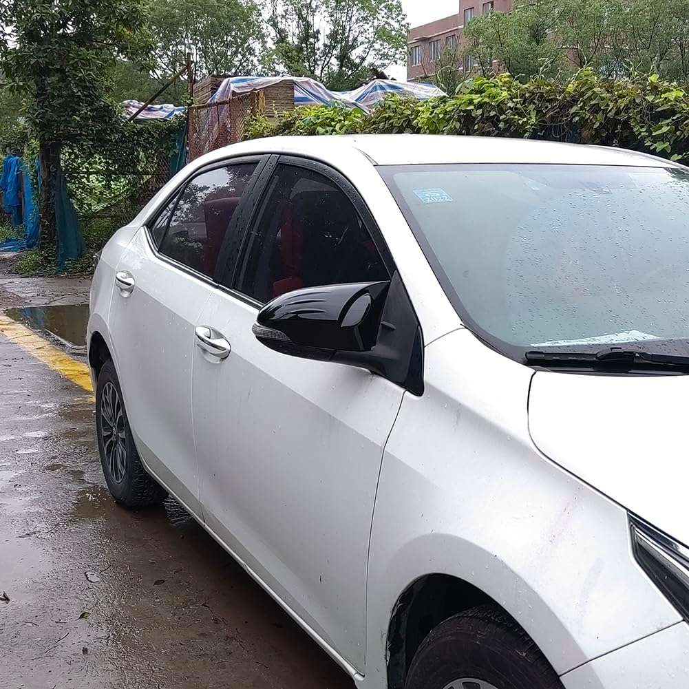 Glossy Black Exterior Side Mirror Cover Door Rear View Mirror Caps Trim Accessories for Toyota Corolla 2014-2018, Camry 2013-2017, CHR 2018-2022, Venza 2013-2015, Prius 2012-2018 (with Signal)