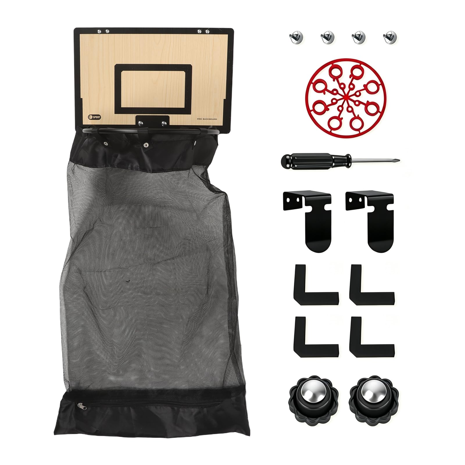 Toyvian Türhängender Wäschekorb mit Basketballkorb und Eisen
