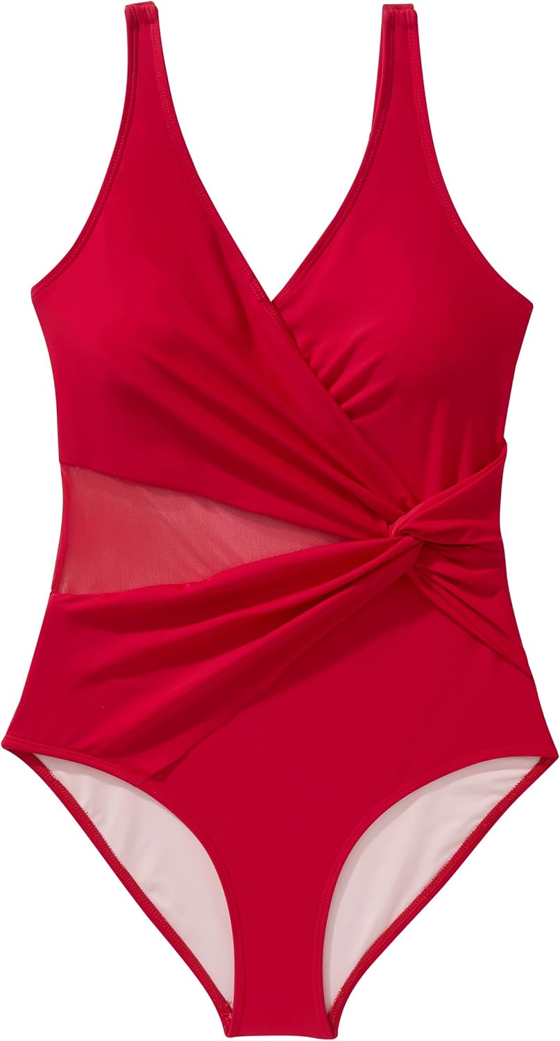 SUUKSESS Women Sexy Mesh Tummy Control One Piece Swimsuit Push Up Bathing Suit - Image 5