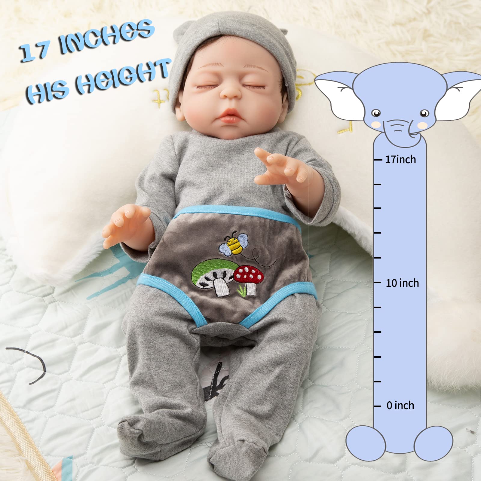 Amazon | ZTDOLL Reborn ベビードール 男の子 17インチ クローズドアイ