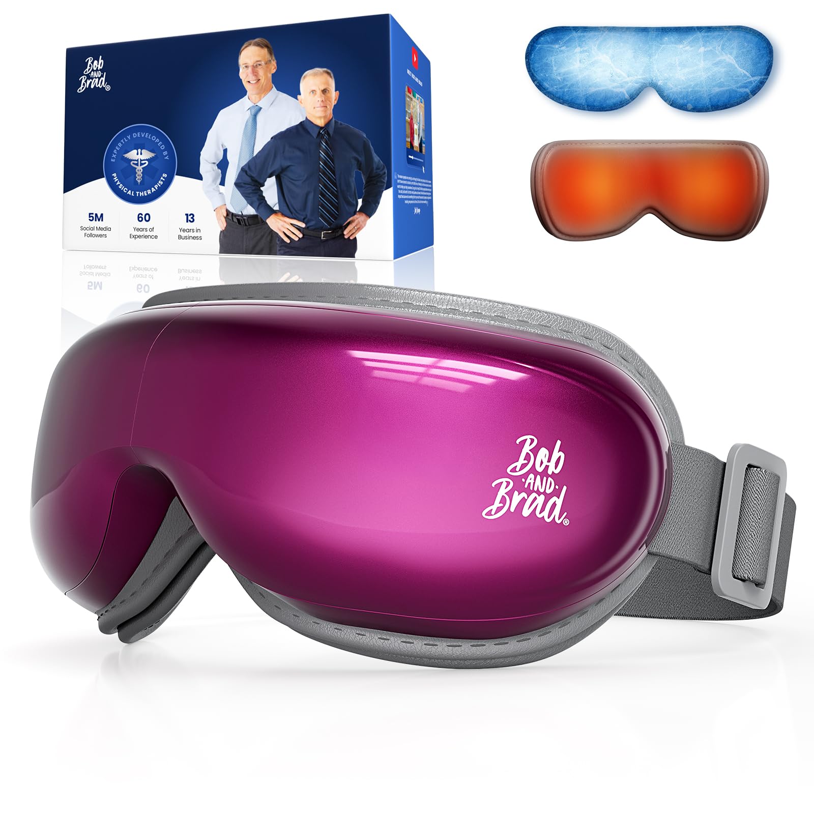 BOB AND BRAD Eye Massager with Heat and Cooling, EyeOasis 3 Eye Mask for Migraine FSA Eligible/HSA Eligible, Heated Face Massager for Dry Eye Strain Relief Improve Sleep, Christmas Gifts for Women