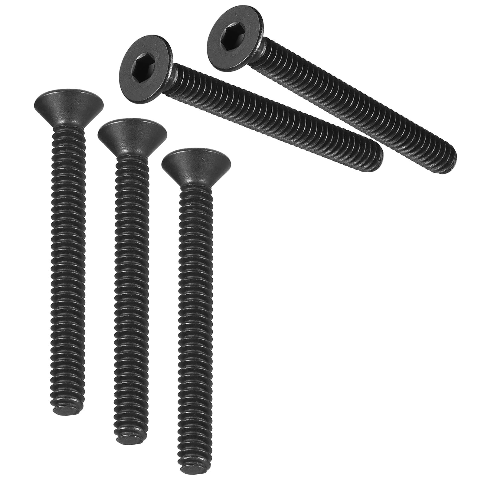 MACHSWON #10-24 x 1-3/4" Flat Head Socket Cap Screws 10.9 Grade Carbon Steel Countersunk Head Allen Head Bolts Fully Threaded Black Oxide Fasteners 20Pcs — image 1