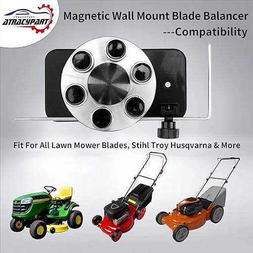 Miniatura 3 de ATRACYPART 42-047 Equilibrador magnético de cuchillas de montaje en pared, compatible con todas las cuchillas de cortacésped, Stihl Troy Husqvarna y
