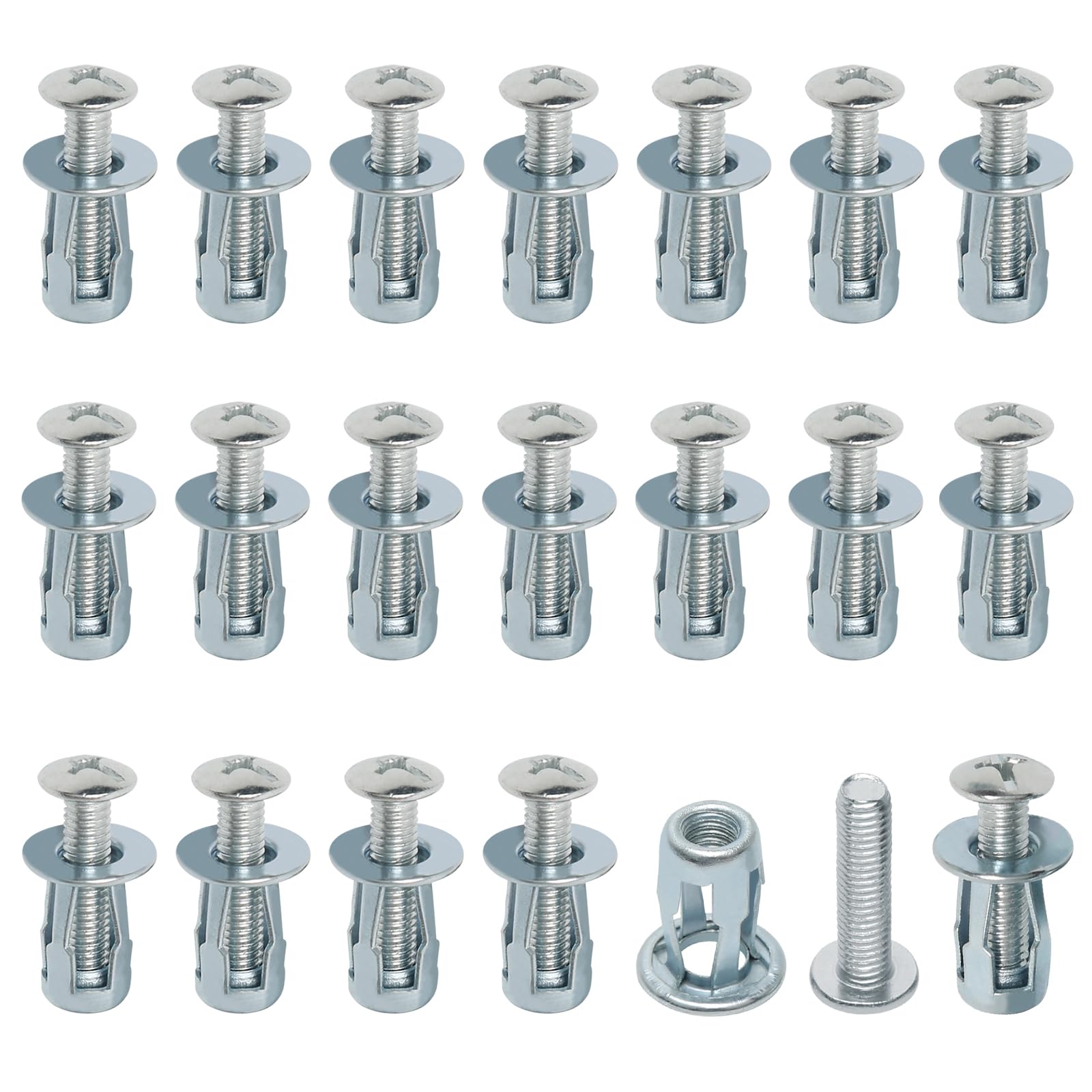 Hohlwandanker, 20 Stück Hohlraumdübel, Rigipsdübel, Schwerlast Rigips Dübel, Kohlenstoffstahl Trockenbau Dübel, Metalldübel Hohlwanddübel Zur Befestigung von Konsolen (M6 x 25mm)