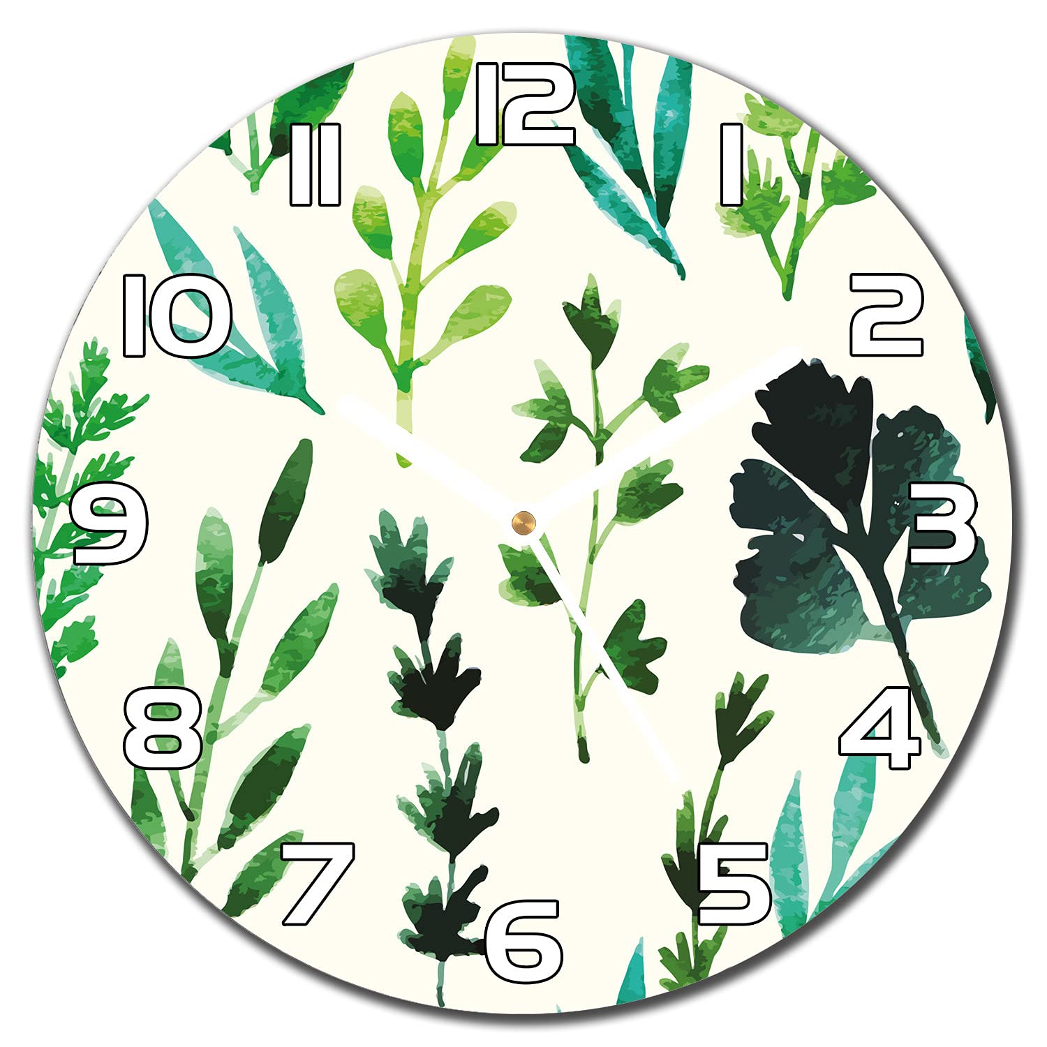 Horloge en verre haut de gamme Coloray 30 cm Fleurs Sauvages avec aiguilles blanches